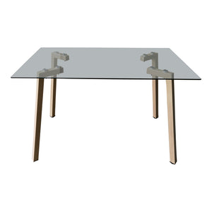 Titta Glass Top Dining Table Natural (120 cm)