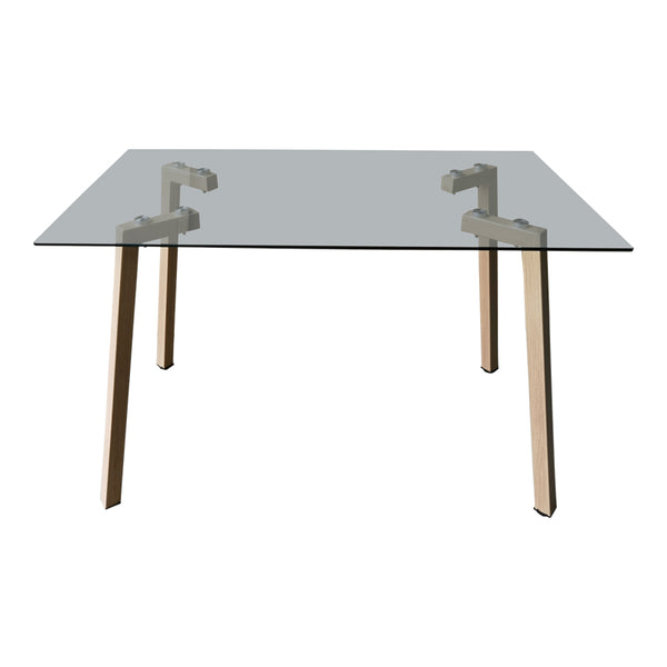 Titta Glass Top Dining Table Natural (120 cm)