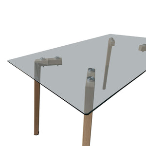 Titta Glass Top Dining Table Natural (120 cm)