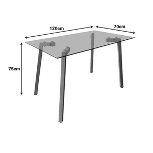 Titta Glass Top Dining Table Natural (120 cm)