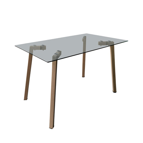 Titta Glass Top Dining Table Natural (120 cm)