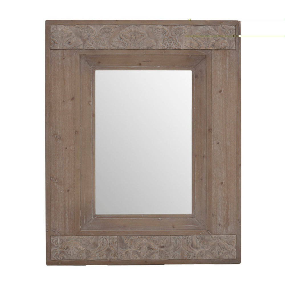 Grey Beige Wooden Mirror (100 cm)