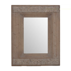 Grey Beige Wooden Mirror (100 cm)