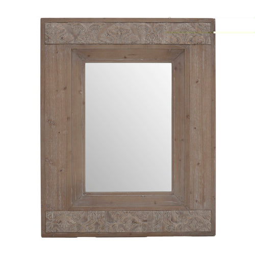 Grey Beige Wooden Mirror (100 cm)