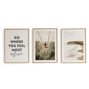 Oralis Triptych Framed Wall Art with Digital Print (48 cm)