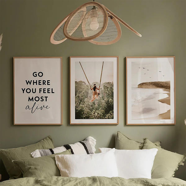 Oralis Triptych Framed Wall Art with Digital Print (48 cm)