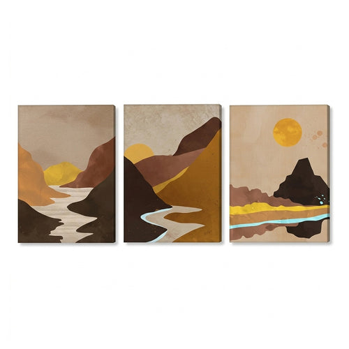 Elthar Triptych Canvas Framed Wall Art (70 cm)