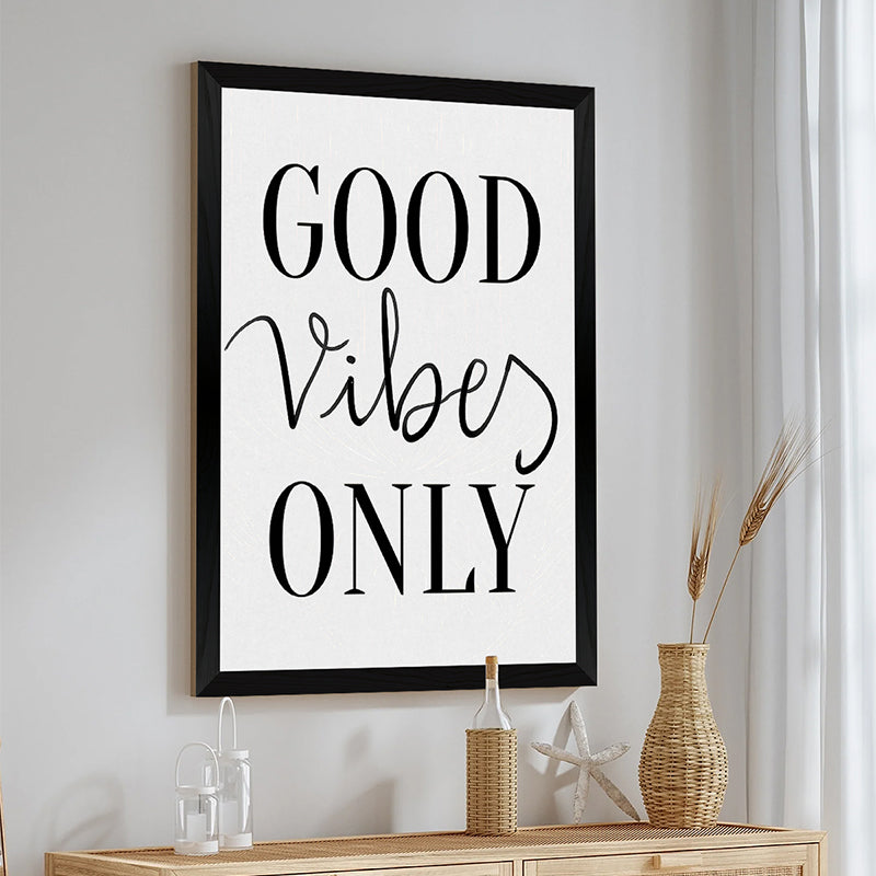 Zyra Framed Wall Art with Good Vibes Print (48 cm)