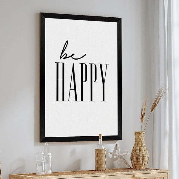 Jovia Framed Wall Art with Be Happy Print (48 cm)