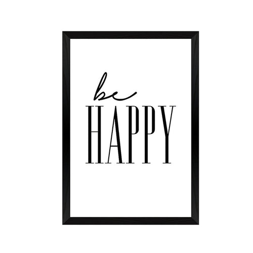 Jovia Framed Wall Art with Be Happy Print (48 cm)