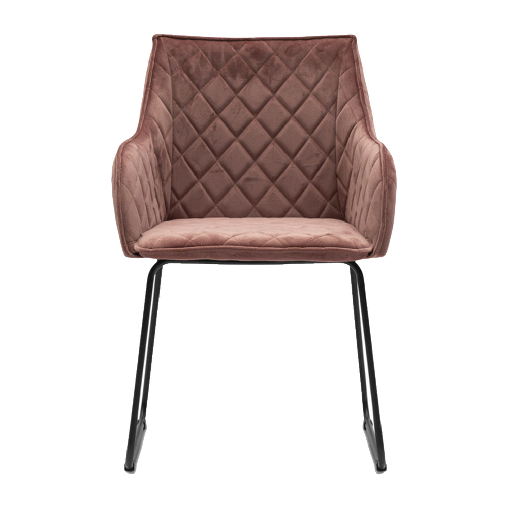 Pink RM Frisco Velvet Armchair (83cm)