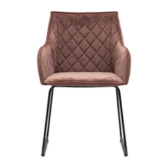 Pink RM Frisco Velvet Armchair (83cm)