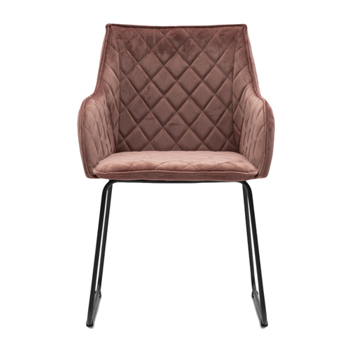 Pink RM Frisco Velvet Armchair (83cm)