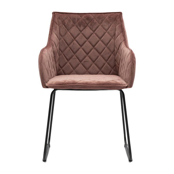 Pink RM Frisco Velvet Armchair (83cm)