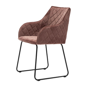 Pink RM Frisco Velvet Armchair (83cm)