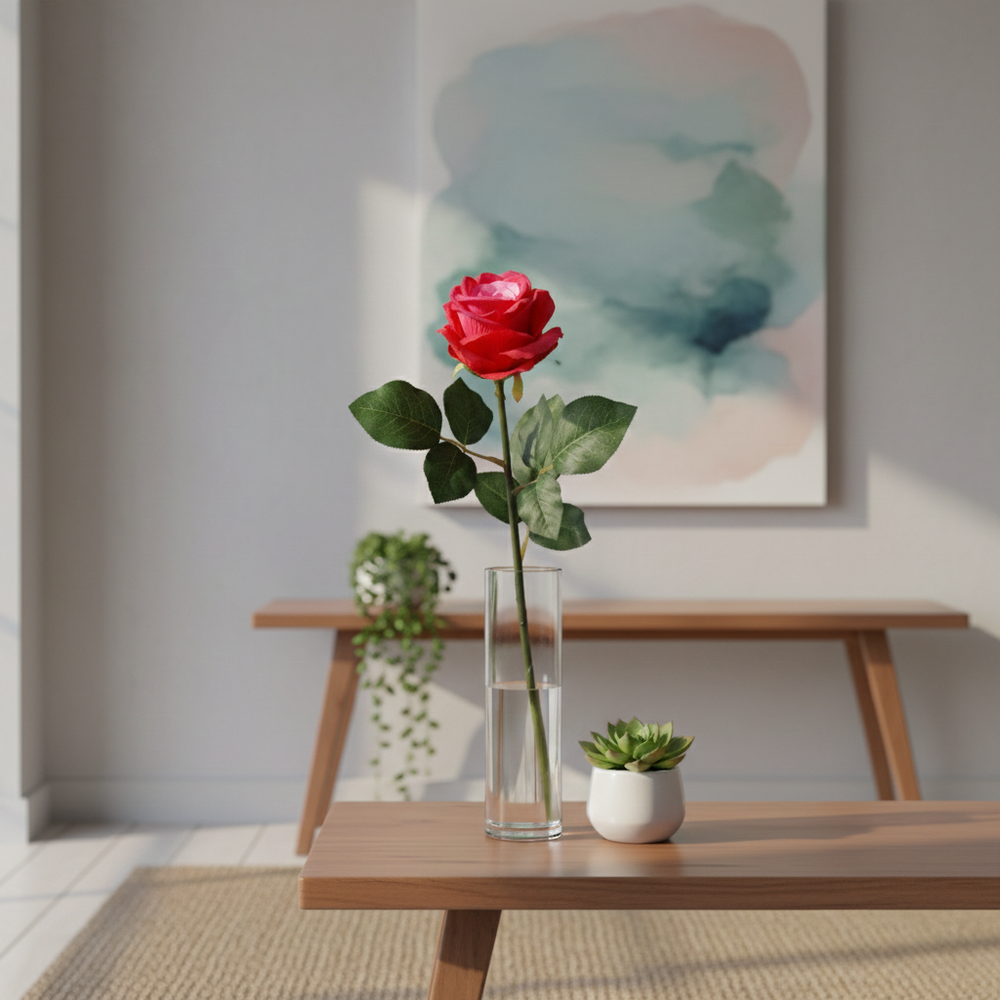 Pink Rose Stem (48 cm)