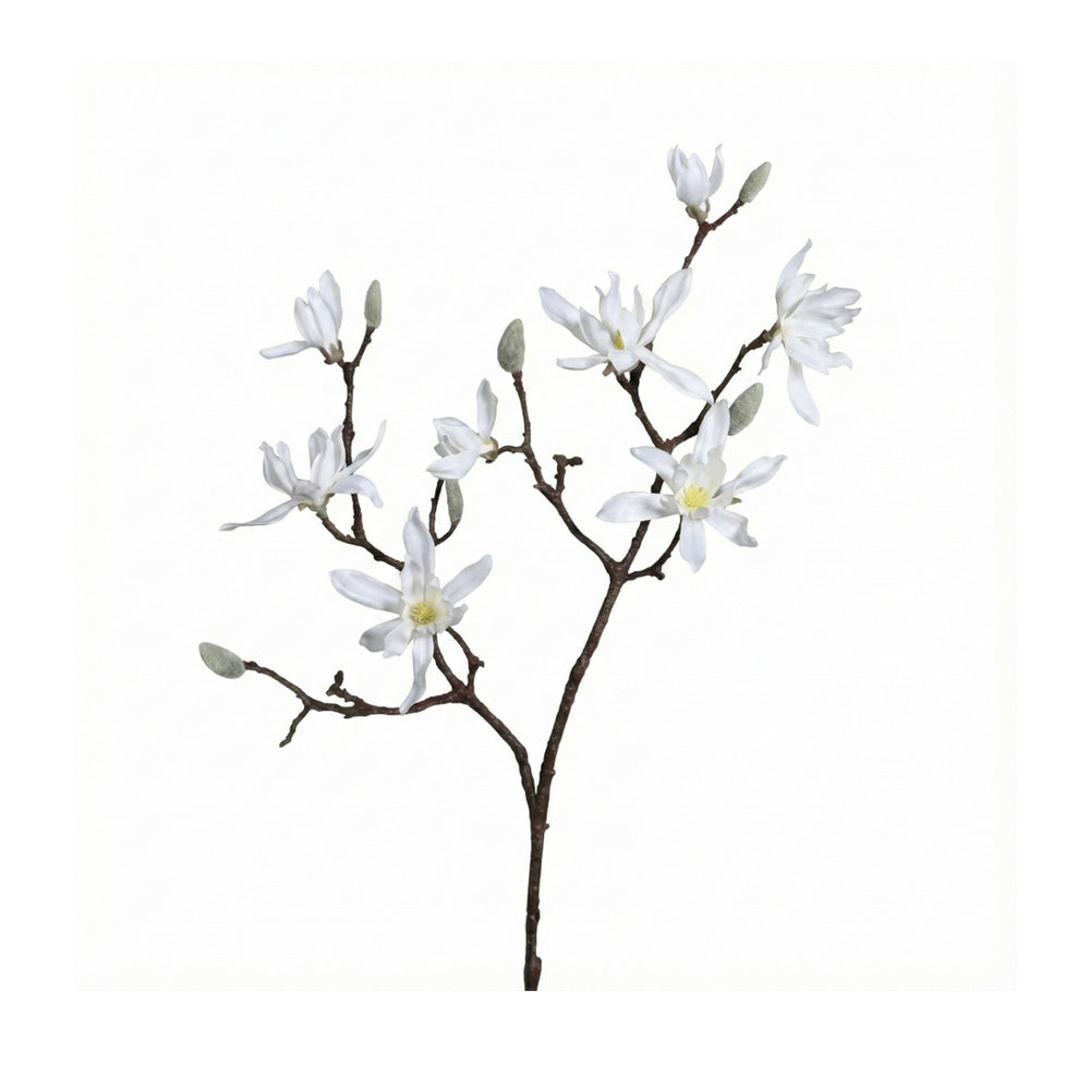 Cream Magnolia Branch With 9 Flowers (98 cm)