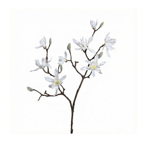 Cream Magnolia Branch With 9 Flowers (98 cm)