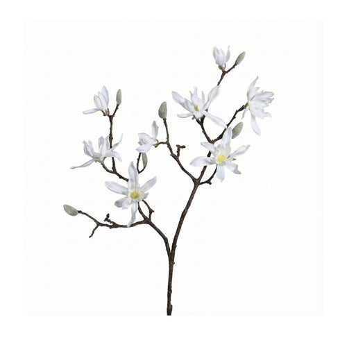 Cream Magnolia Branch With 9 Flowers (98 cm)