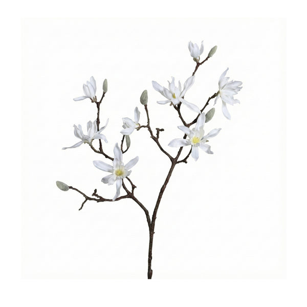 Cream Magnolia Branch With 9 Flowers (98 cm)