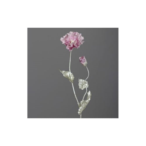 Poppy with 1 flower and 1 bud, pearl-coloured, 73 cm, purple, 24/96