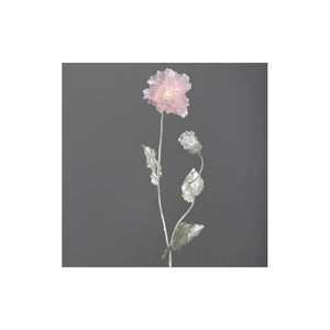 Poppy with 1 flower and 1 bud, pearl-coloured, 73 cm, white-rosa, 24/96