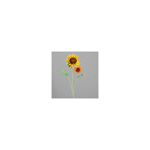 Sunflower twig with 2 flowers, 78 cm, yellow, 12/96