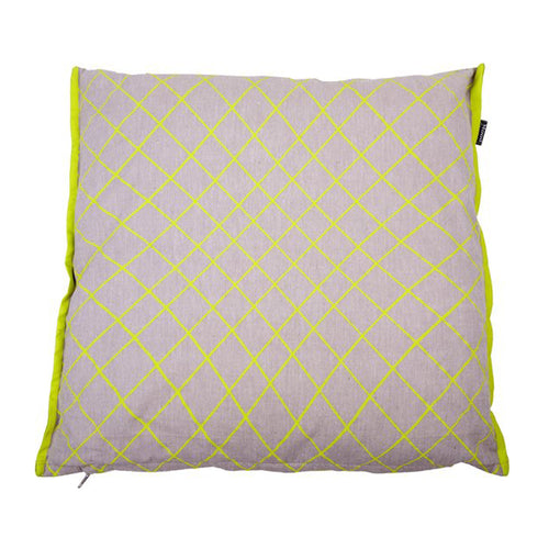 Lime Grid Cushion Cover (50 cm)