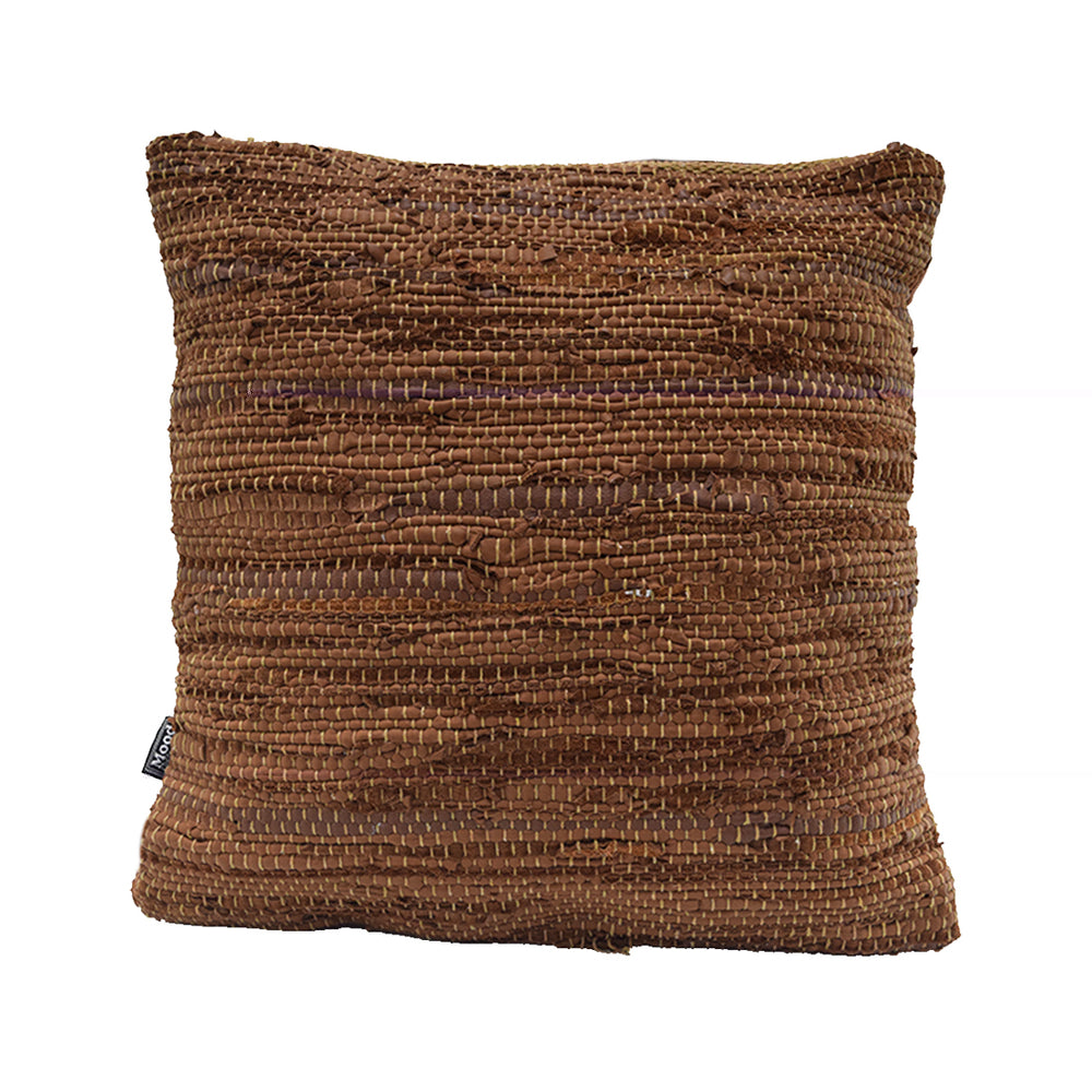Khaki Leather Cushion (45 cm)