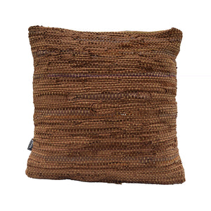 Khaki Leather Cushion (45 cm)