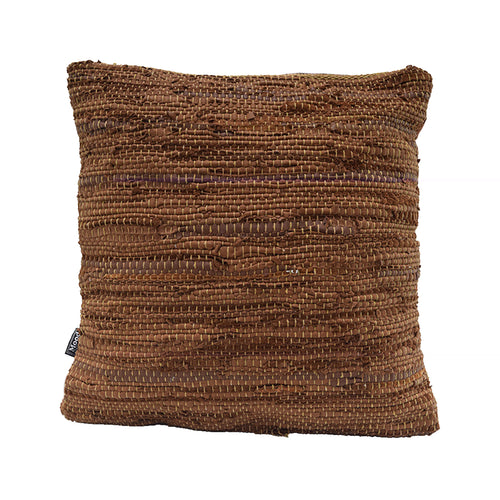 Khaki Leather Cushion (45 cm)