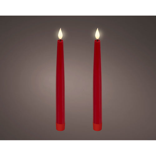 LED realistic wick dinner candle wax tapered fire flame effect BO indoor