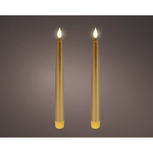 LED realistic wick dinner candle wax tapered fire flame effect BO indoor