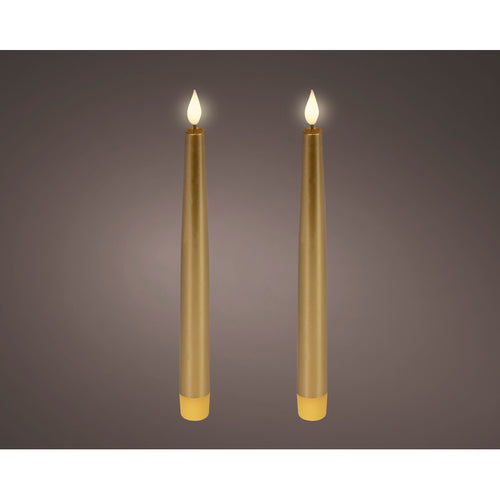 LED realistic wick dinner candle wax tapered fire flame effect BO indoor