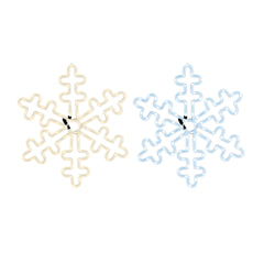 Warm White LED Rope Snowflake (66cm)