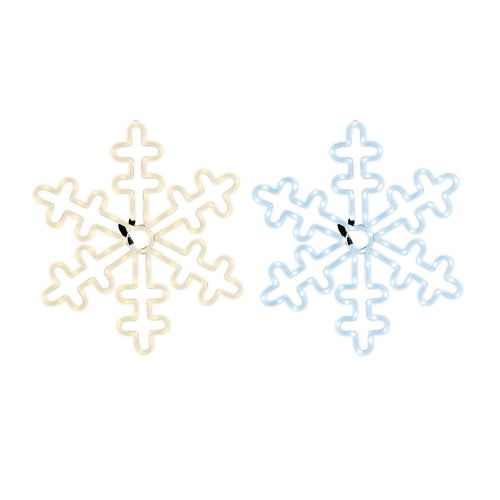 Warm White LED Rope Snowflake (66cm)