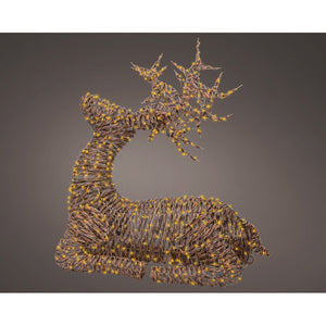 Micro LED reindeer wicker steady outdoor