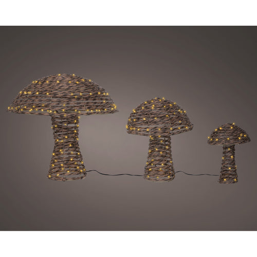 Micro LED mushroom wicker steady outdoor