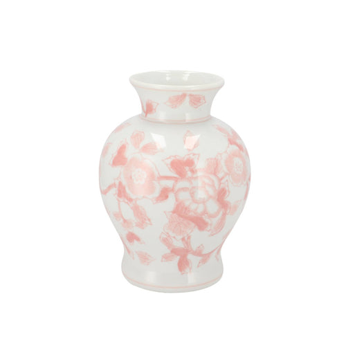 Pink Floral Porcelain Vase (22 cm)