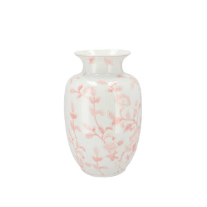 Large Pink Floral Porcelain Vase (32 cm)