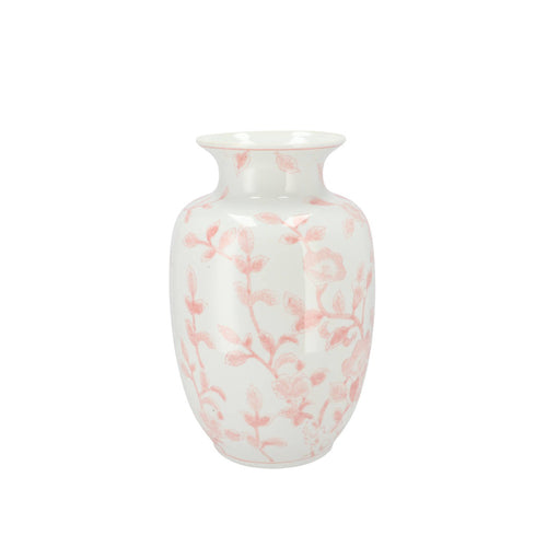 Large Pink Floral Porcelain Vase (32 cm)