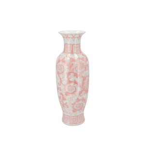 Tall Pink Floral Porcelain Vase (43 cm)