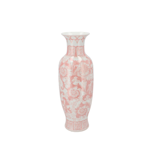 Tall Pink Floral Porcelain Vase (43 cm)