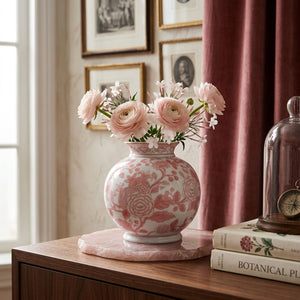 Pink Rose Porcelain Globe Vase (20 cm)