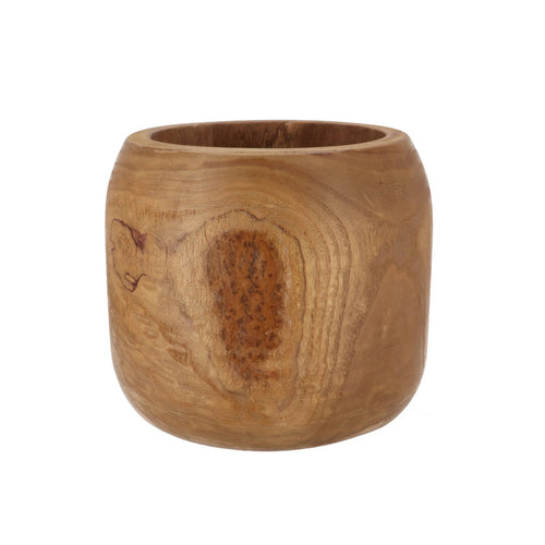 Large Natural Wood Pot (33 cm)