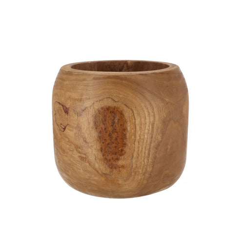 Medium Natural Wood Pot (28 cm)