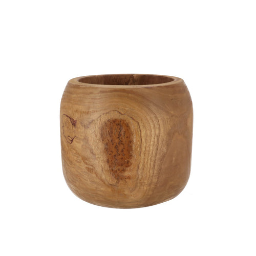 Small Natural Wood Pot (23 cm)