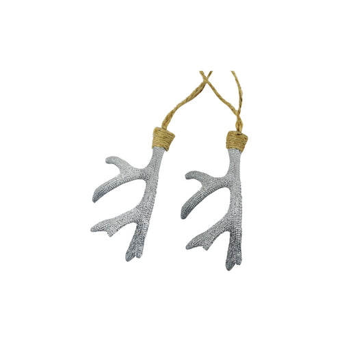 Silver Poly Antler With Rope (9cm)