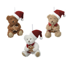 Bear polyester with red hat 3ass