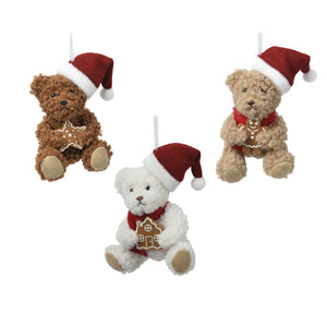 Bear polyester with red hat 3ass